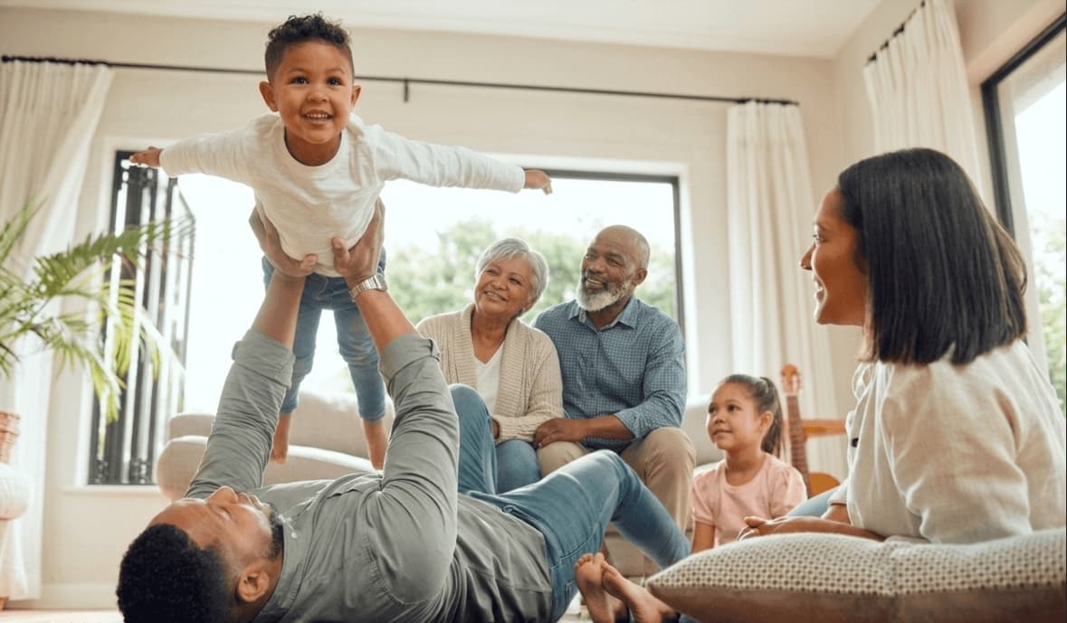 Happy Family Playing